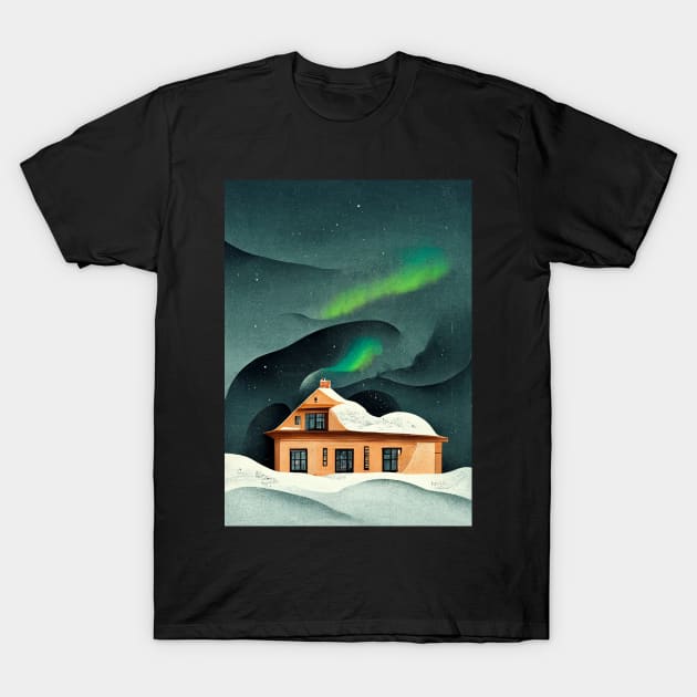 Northern Lights Home T-Shirt by deificusArt